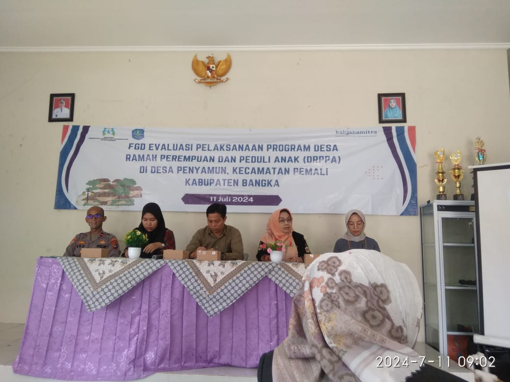 Kegiatan FGD Evaluasi pelaksanaan program desa ramah perempuan dan peduli anak