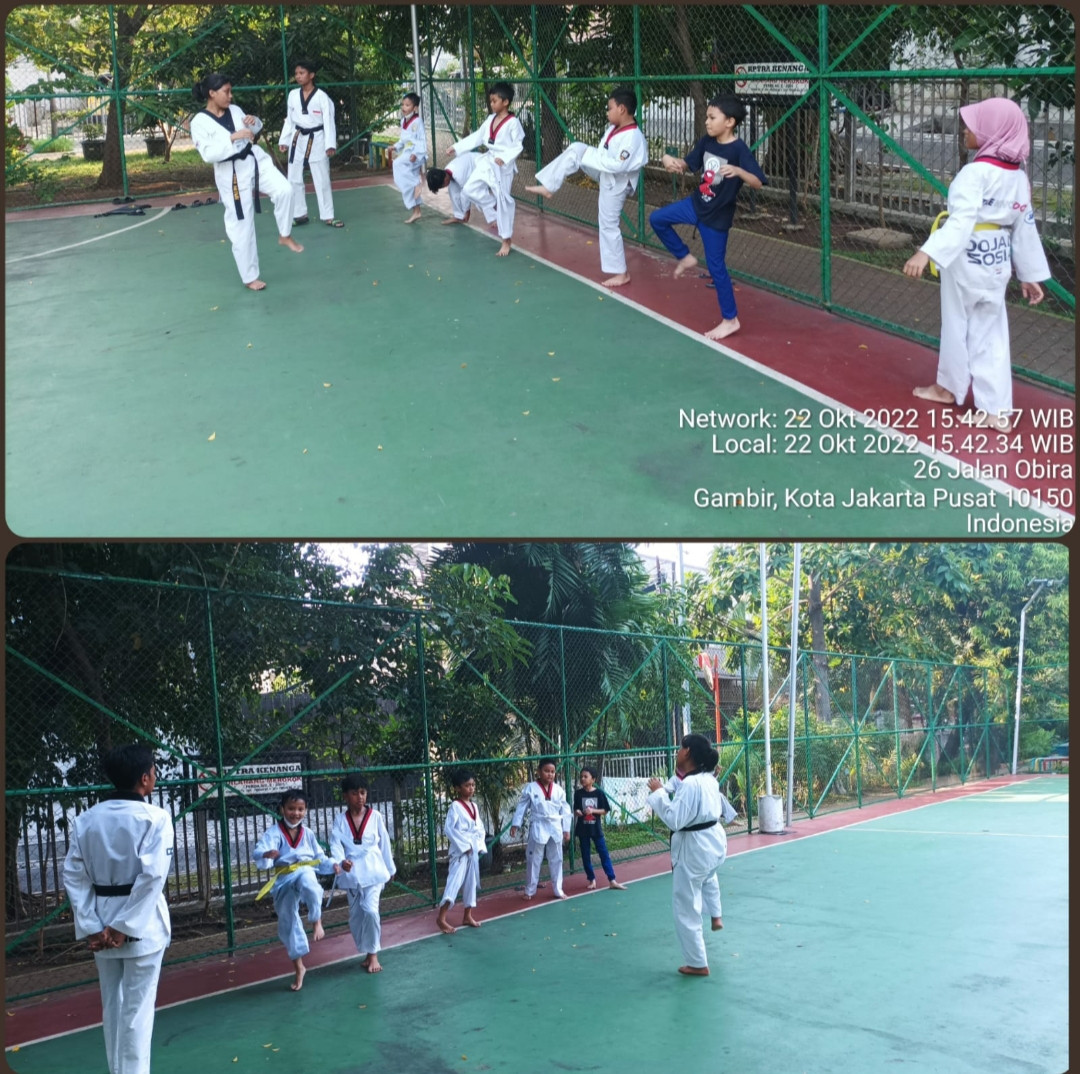 Pelatihan olahraga beladiri taekwondo