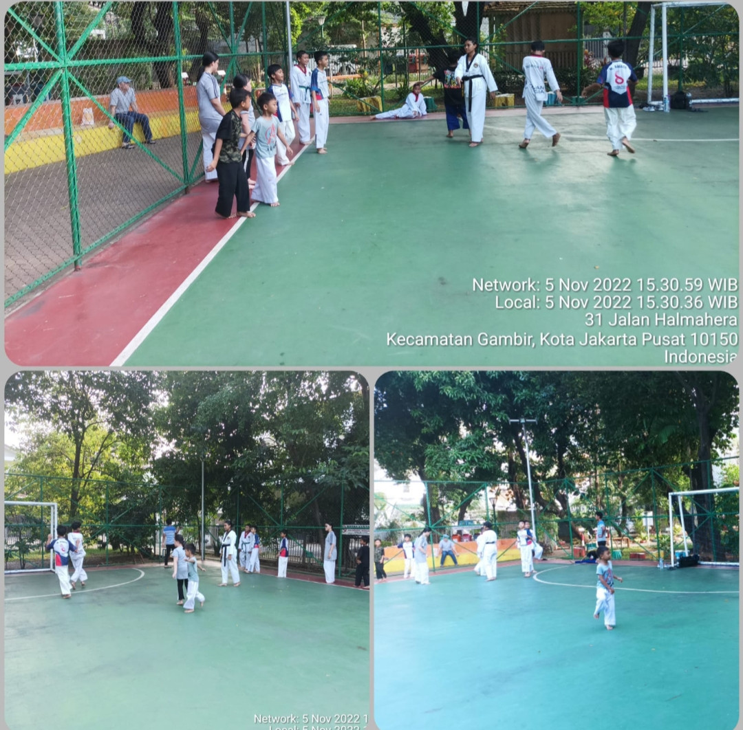 Pelatihan olahraga beladiri taekwondo