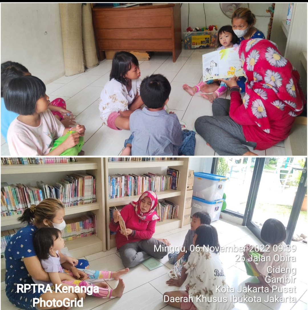 Membacakan buku cerita