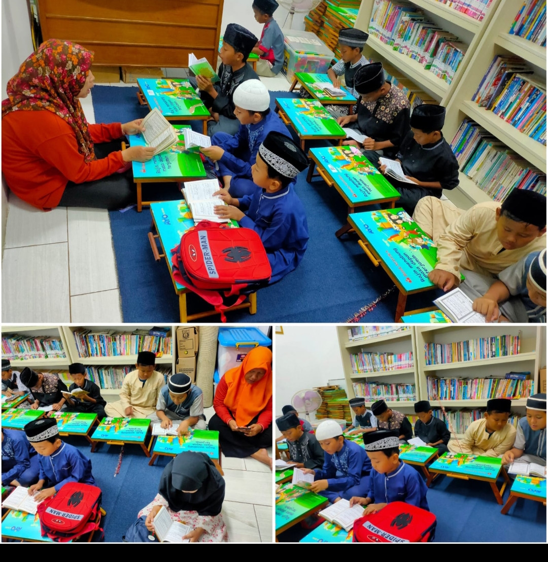 Maghrib mengaji bersama anak anak yg didampingi pengelola