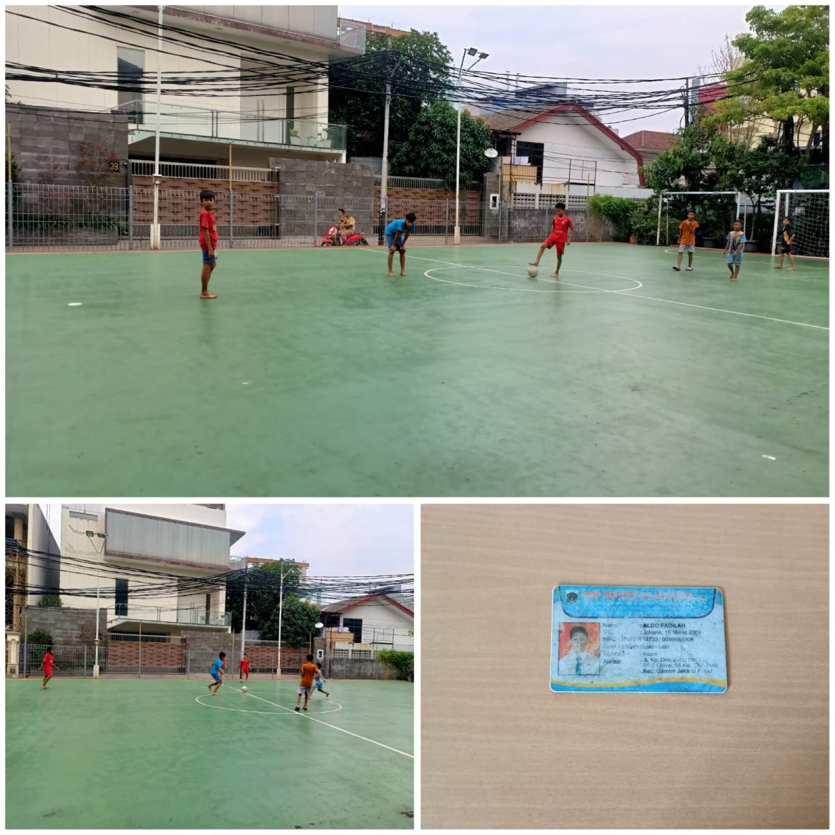 Anak anak dari Setia Kawan sedang bermain futsal
