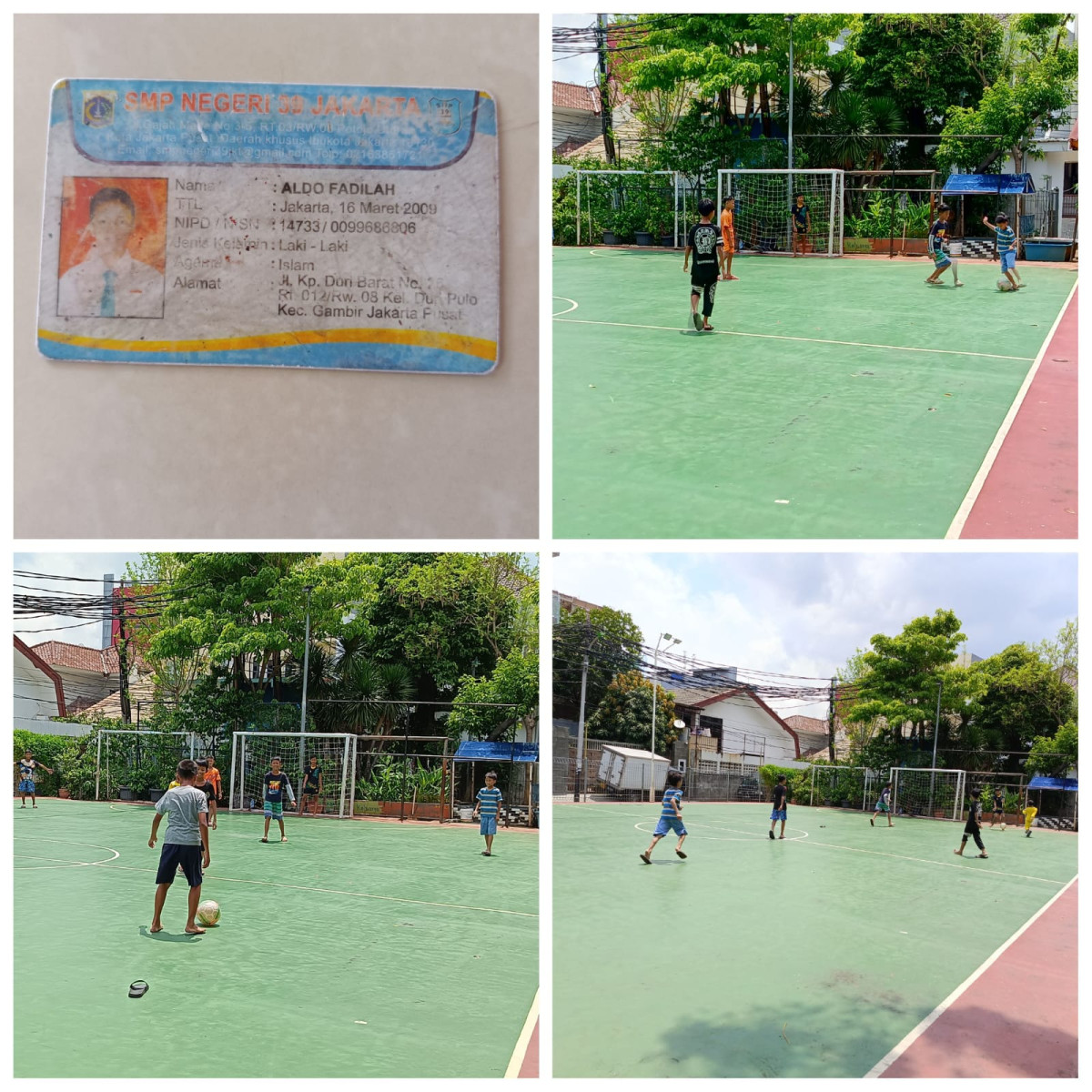 Anak anak dari Setia Kawan sedang bermain futsal