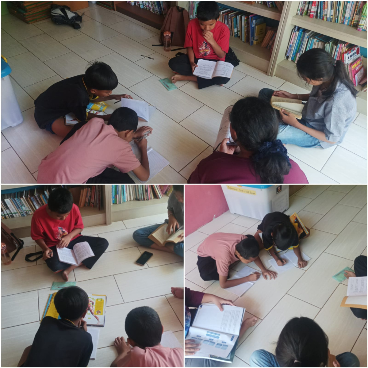 Kegiatan Belajar anak-anak RW 05 di Perpustakaan