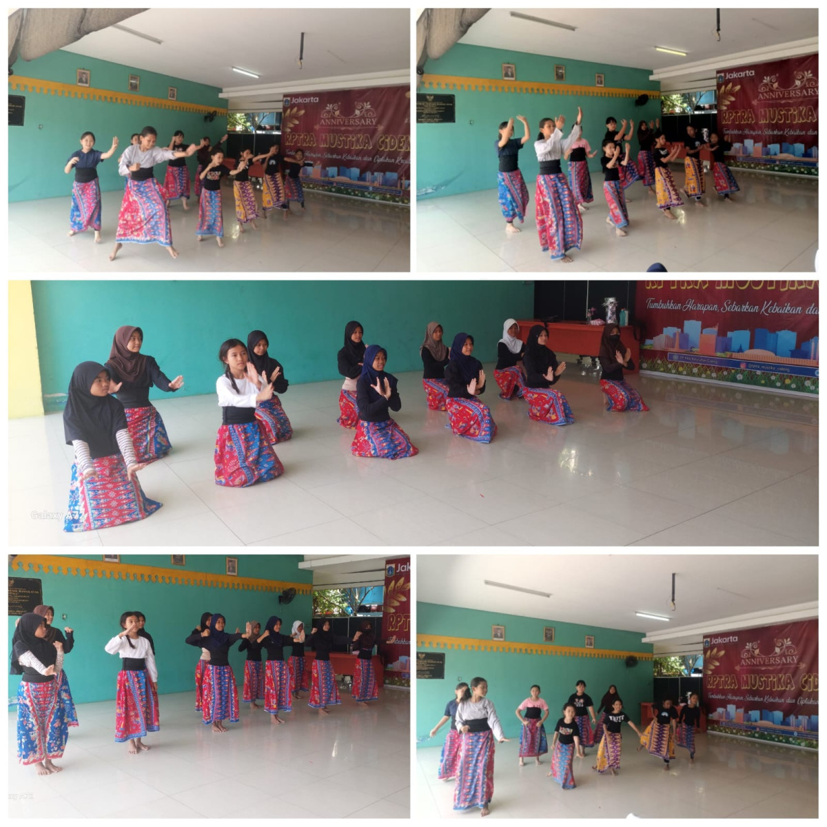 Latihan menari anak anak warga kelurahan Cideng