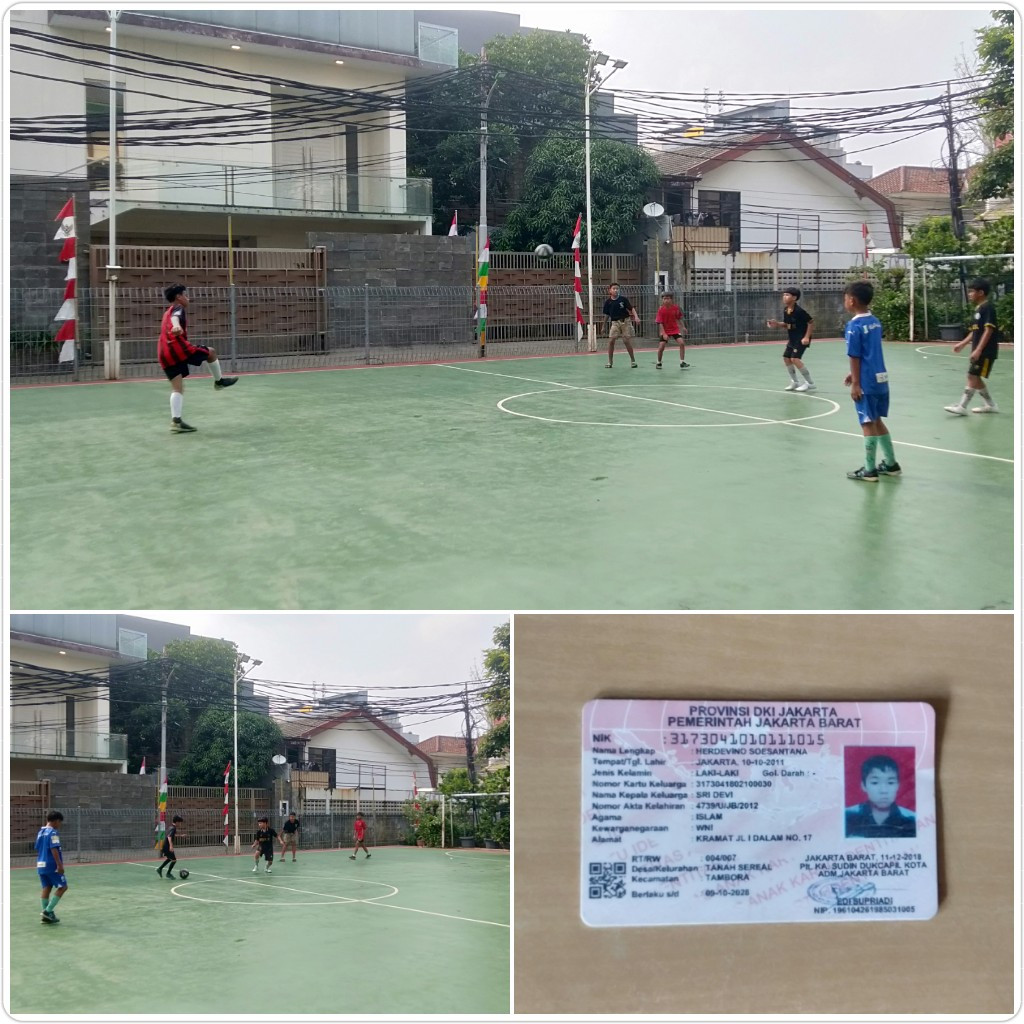 Anak anak dari Tanah Sereal sedang bermain futsal