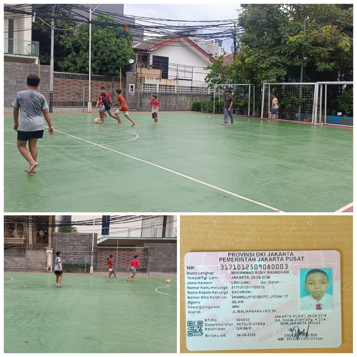 Bermain futsal anak-anak dari kel. petojo utara