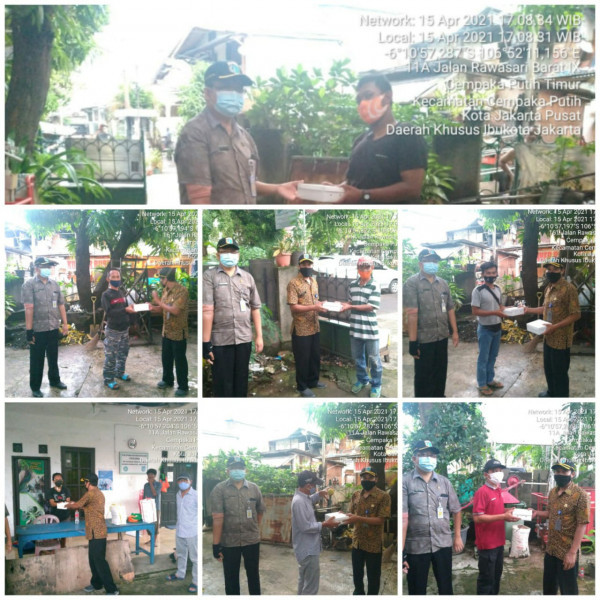 Penyerahan nasi Box diwilayah RW 08 Kel CPT