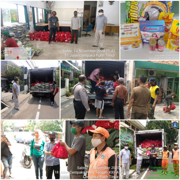 Pendistribusian paket sembako bantuan Presiden tahap XII untuk wilayah Kel CPT