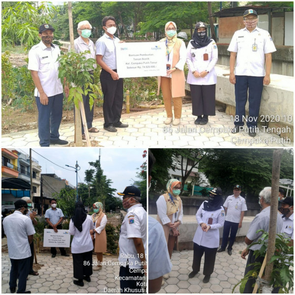 Penyerahan bantuan pembuatan taman Hidroponik dari PT Taspen