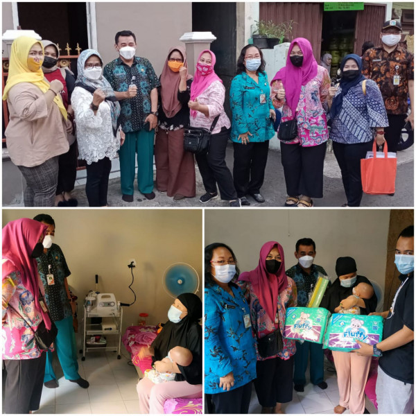 Pemberian bantuan pampers Dan perlak untuk bayi trakeostomi  ( kelainan tulang laring ) warga RT 0304 Kel CPT