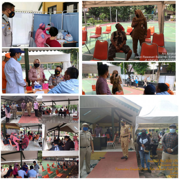  Kegiatan vaksinasi covid 19 Tempat RPTRA matahari untuk warga Kel CPT