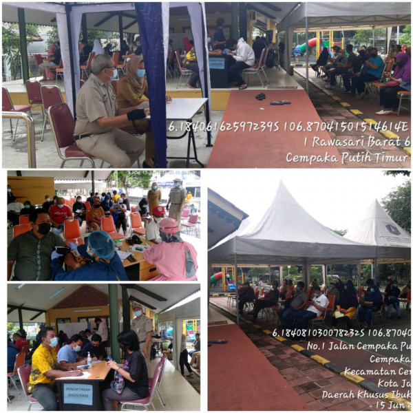 Kegiatan vaksinasi covid 19 untuk warga  kel CPT usia diatas 18 tahun