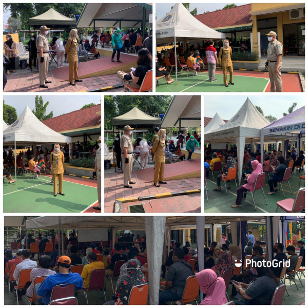 Kegiatan vaksinasi covid 19 tempat RPTRA Matahari