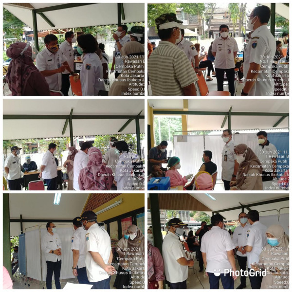 Kegiatan vaksinasi covid 19 tempat RPTRA Matahari