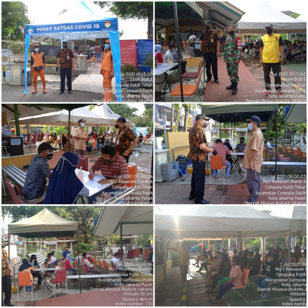  Kegiatan vaksinasi covid 19 usia 12 Tahun keatas tempat RPTRA  Matahari