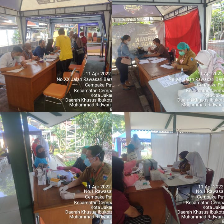 Kegiatan vaksinasi di RPTRA Matahari