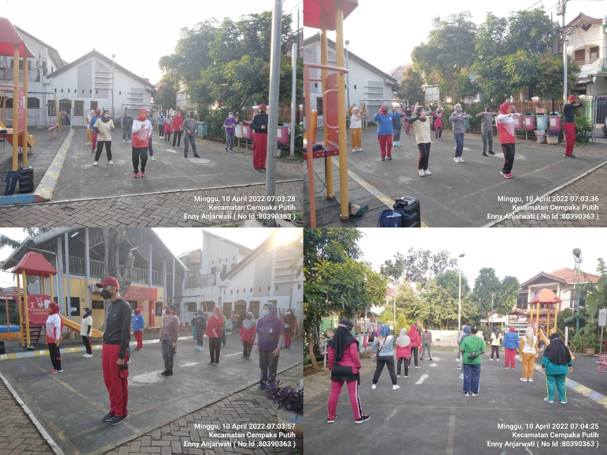 Kegiatan senam warga dari Sudin Pora