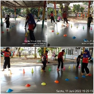 Kegiatan latihan pencak silat di RPTRA Kampung Benda.