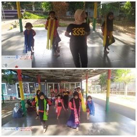 Memfasilitasi kegiatan latihan menari  di aula Rptra kampung benda