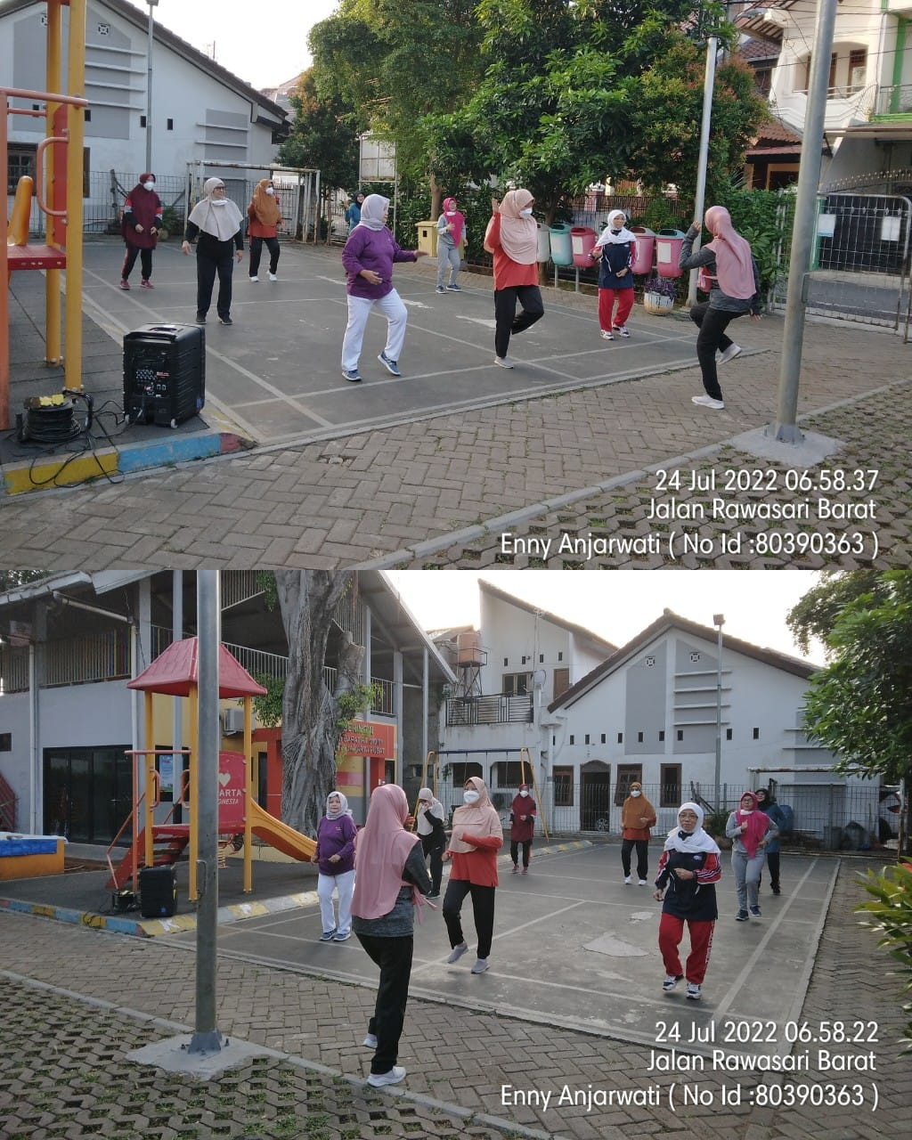 Kegiatan senam warga RW 01