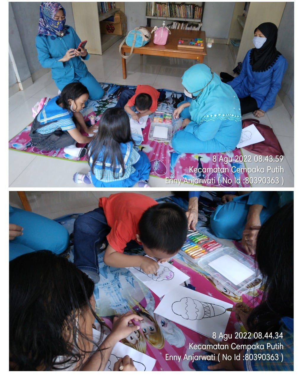 Memfasilitasi kegiatan Paud melati RW 01 di Perpustakaan RPTRA Beringin