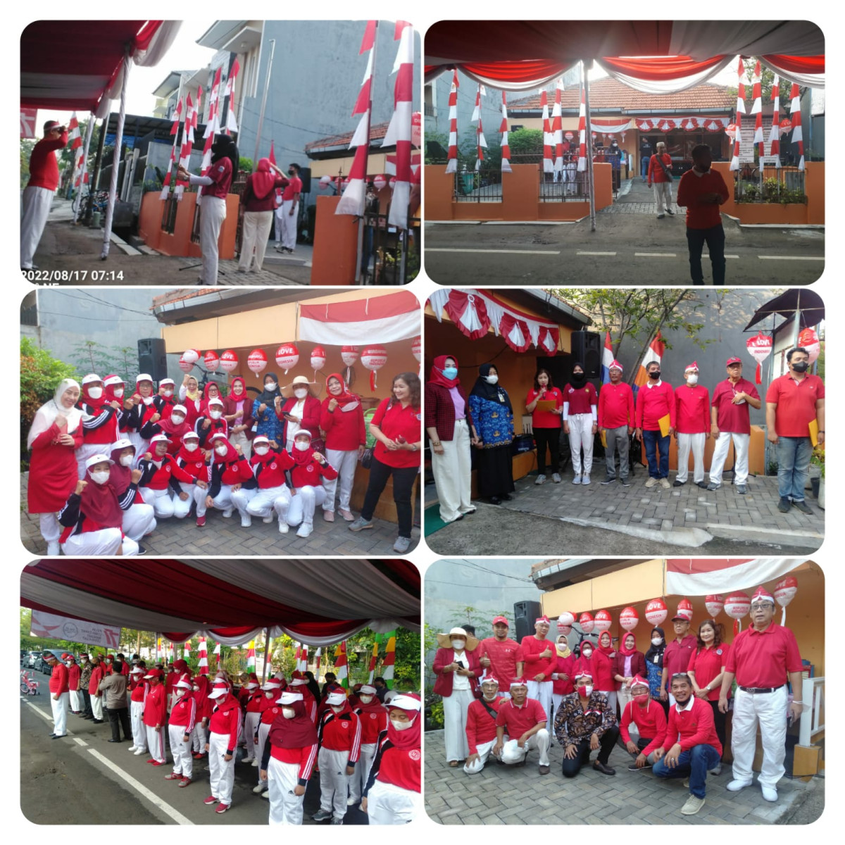 Upacara 17 Agustus di halaman kantor Rw 07 kelurahan cpt