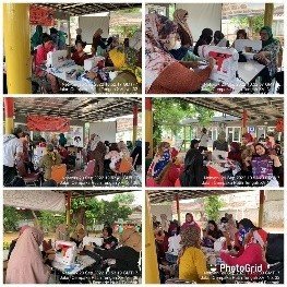Kegiatan pembuatan patchwork furoshiki dari kain perca yang diadakan oleh Sudin Tenaga Kerja Transmigrasi dan Energi Kota Administrasi Jakarta Pusat di RPTRA Kp.Benda.