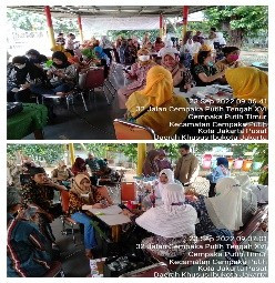 Sosialisasi penggunaan Barcode oleh Bapak Refki kepada para peserta pelatihan kerajinan tangan & kain perca hari Kelima yg diadakan Sudin Tenaga Kerja , Transmigrasi & energi Kota Adm. Jakarta Pusat di Rptra kampung benda