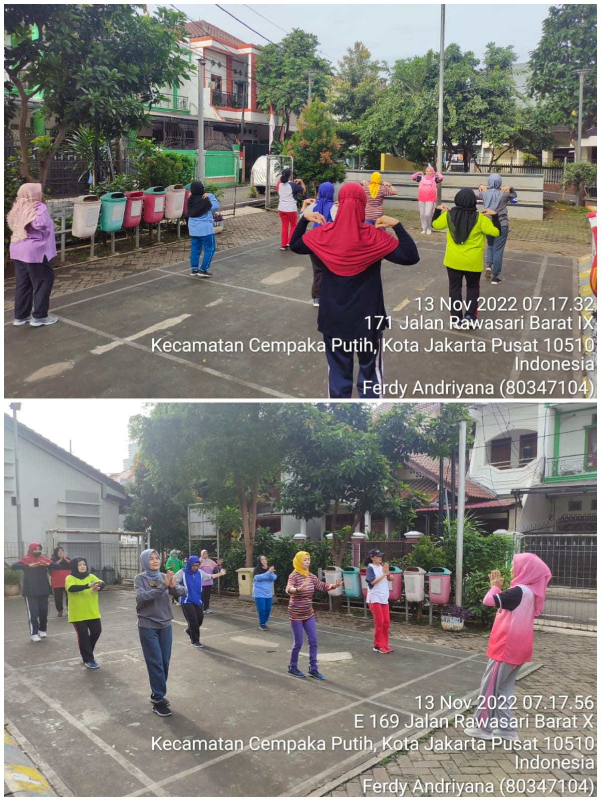 kegiatan senam lansia sudin pora JP di RPTRA Beringin