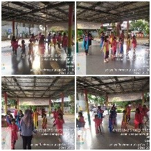 Kegiatan latihan menari sanggar ayekasi di Aula RPTRA Kampung Benda