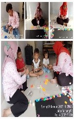 Giat membuat kreasi hiasan bersama adik-adik pengunjung RPTRA Beringin