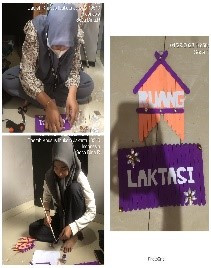 Kegiatan membuat kreasi nama ruangan dari stik ice cream di RPTRA Beringin