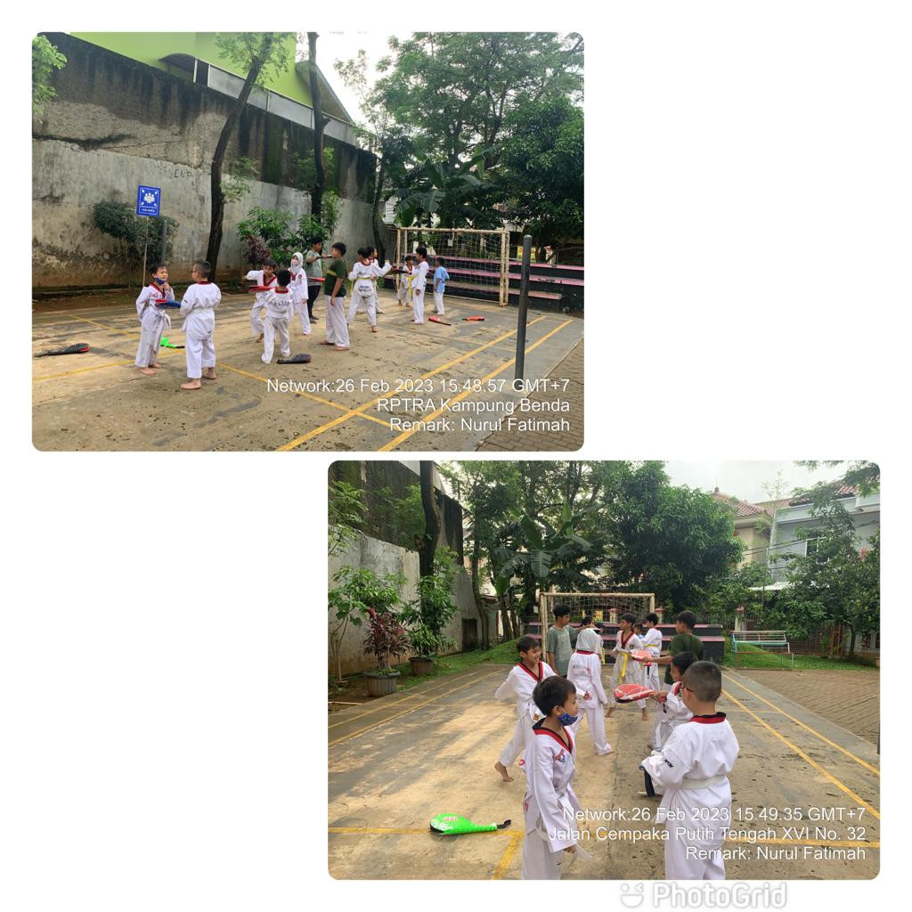 Kegiatan Taekwondo anak-anak di RPTRA