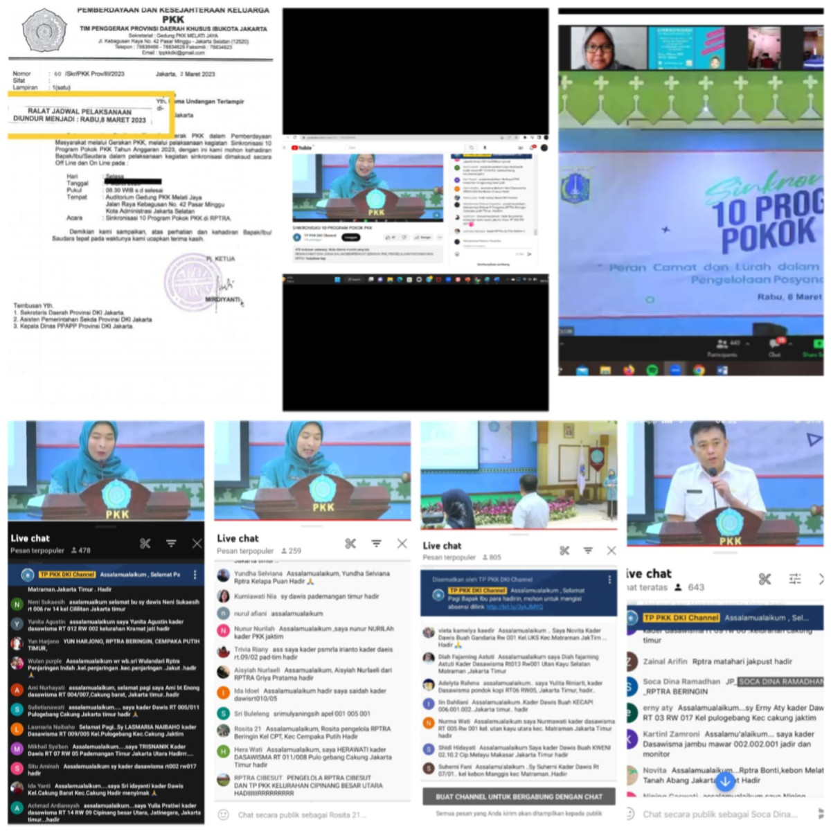 kegiatan pengelola mengikuti zoom meeting sinkronisasi 10 perogram pokok pkk