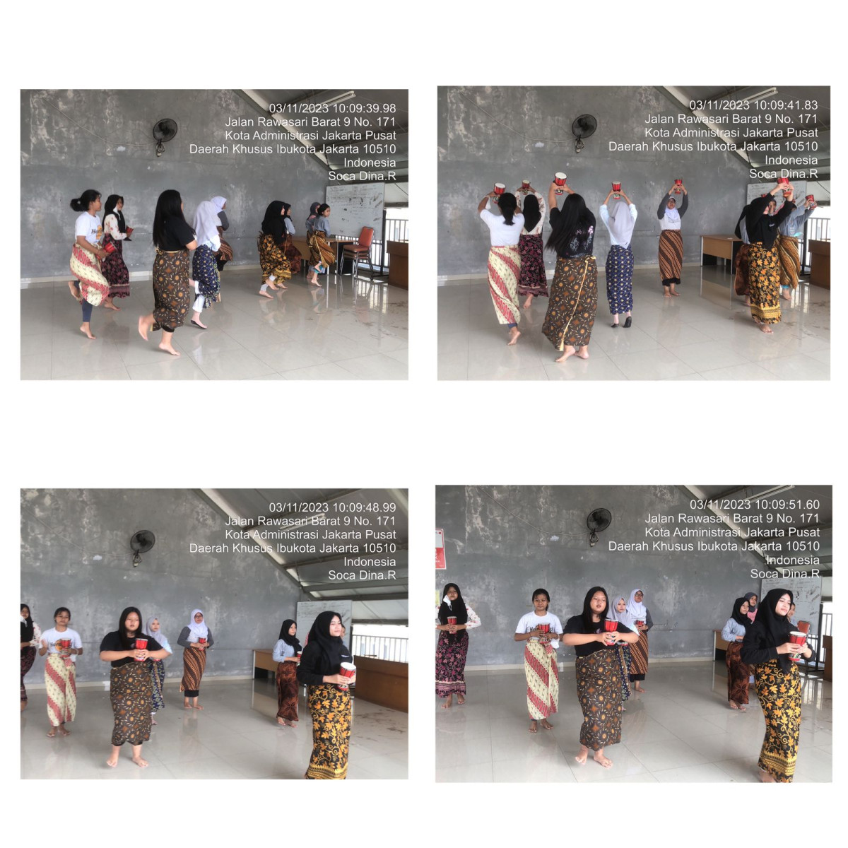 Kegiatan latihan menari dari SMAN 30