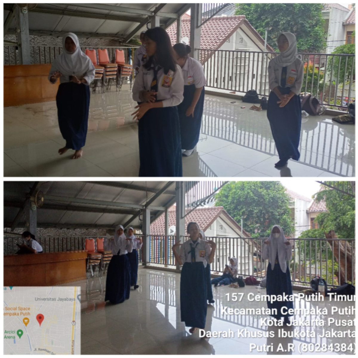 Kegiatan latihan menari dari SMP Negeri 47