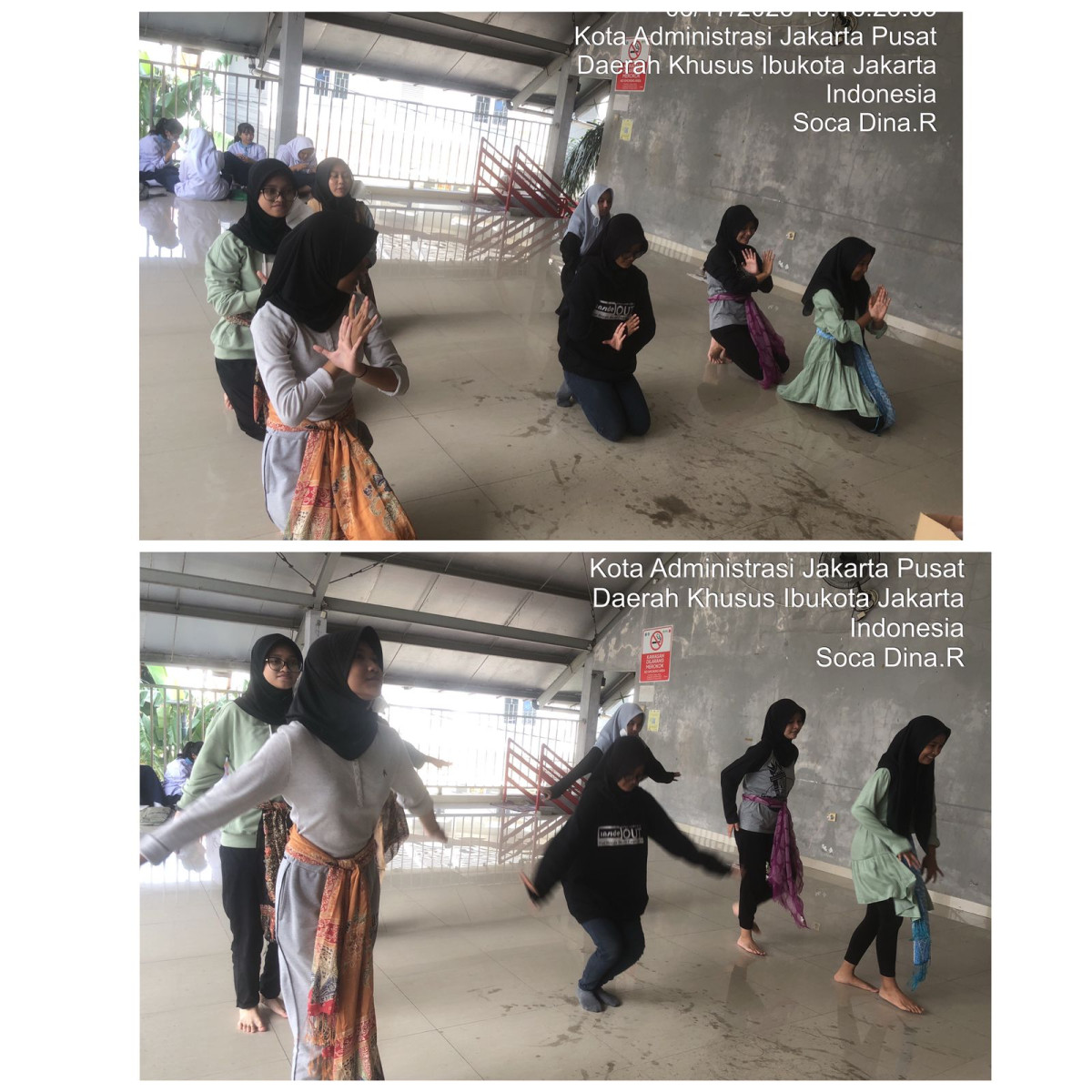 Kegiatan latihan menari o/siswi SMP Negeri 47