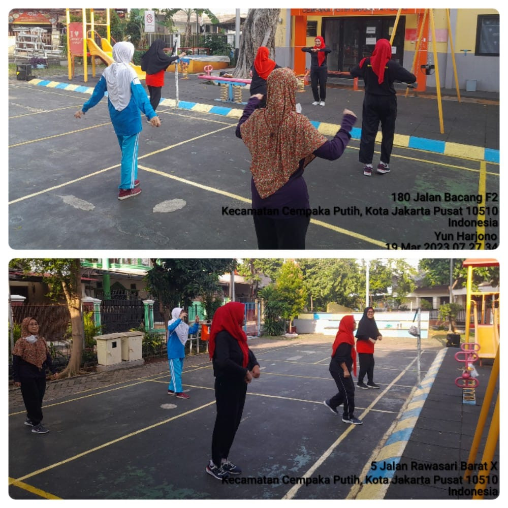Kegiatan senam warga dari Sudin Pora
