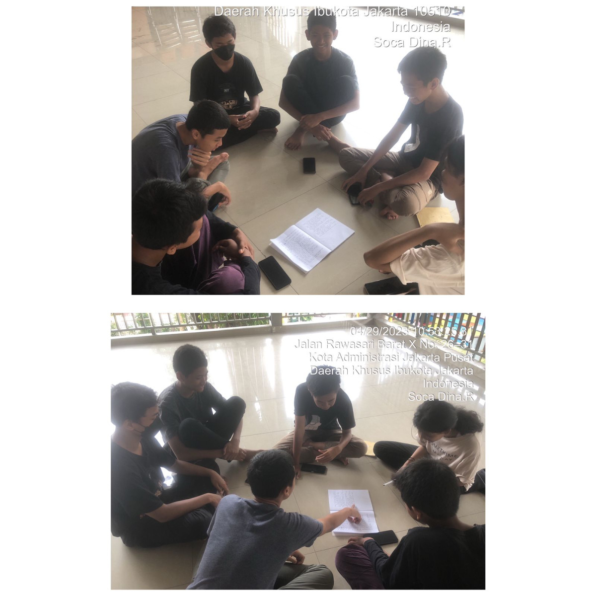 Kegiatan memfasilitasi aula untuk mengerjakan tugas kelompok adik-adik dari SMPN 137