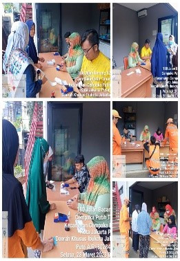 Penggesekan kartu pengambilan "Pangan Bersubsidi" di monitoring oleh TP PKK Kec.Cemput & TP PKK Kel.CPT di RPTRA Beringin