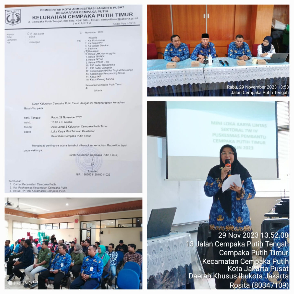 pengelola mengikuti kegiatan Mini Loka Karya Lintas Sektoral TW IV PUSKESMAS PEMBANTU Cempaka Putih Timur