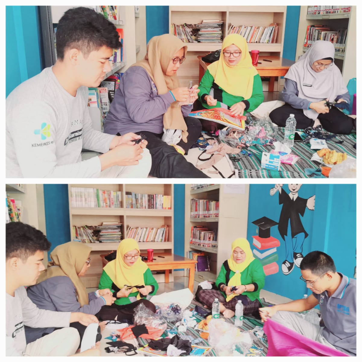 Giat pengelola membuat Kerajinan Tangan dari bahan daur ulang di rptra beringin.