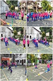 Kegiatan Sekolah TK Alwildan bermain dan berolahraga diRPTRA Beringin