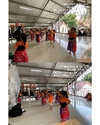 Kegiatan latihan menari Sanggar Divatama di Aula RPTRA Beringin