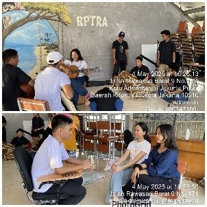 Kegiatan latihan drama Triple-X siswa/i SMAN 30 di RPTRA Beringin