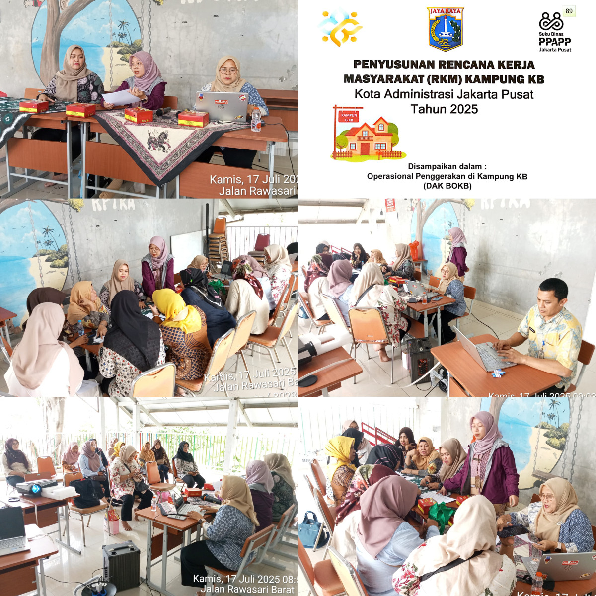 Kegiatan Penyusunan Rencana Kerja Masyarakat ( RKM ) Kampung KB di Aula RPTRA Beringin.