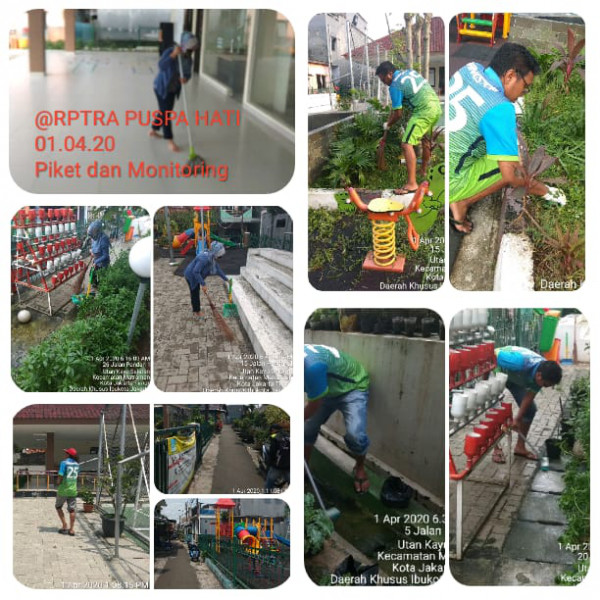 Kegiatan Piket Dan Monitoring Pengelola RPTRA Kelurahan Utan Kayu Selatan 1 April 2020