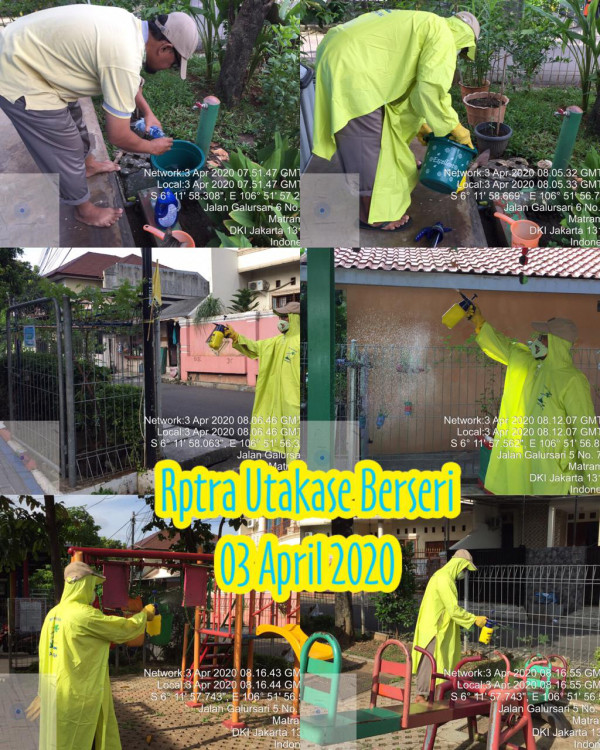 Kegiatan Piket Dan Monitoring Pengelola RPTRA Kelurahan Utan Kayu Selatan 3 April 2020