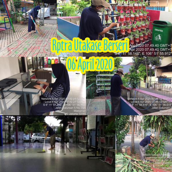 Kegiatan Piket Dan Monitoring Pengelola RPTRA Kelurahan Utan Kayu Selatan 6 April 2020